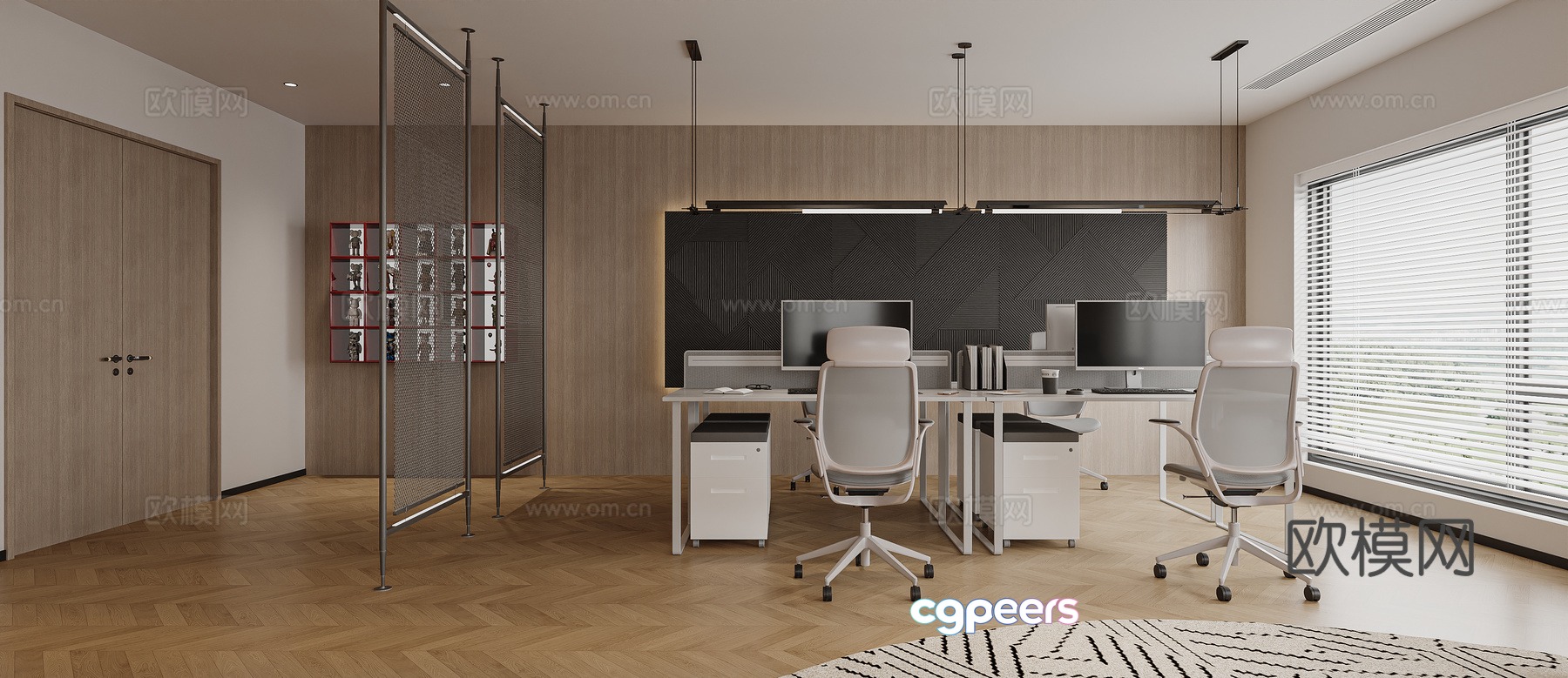Modern minimalist office 3d model Modern minimalist office 3d model
