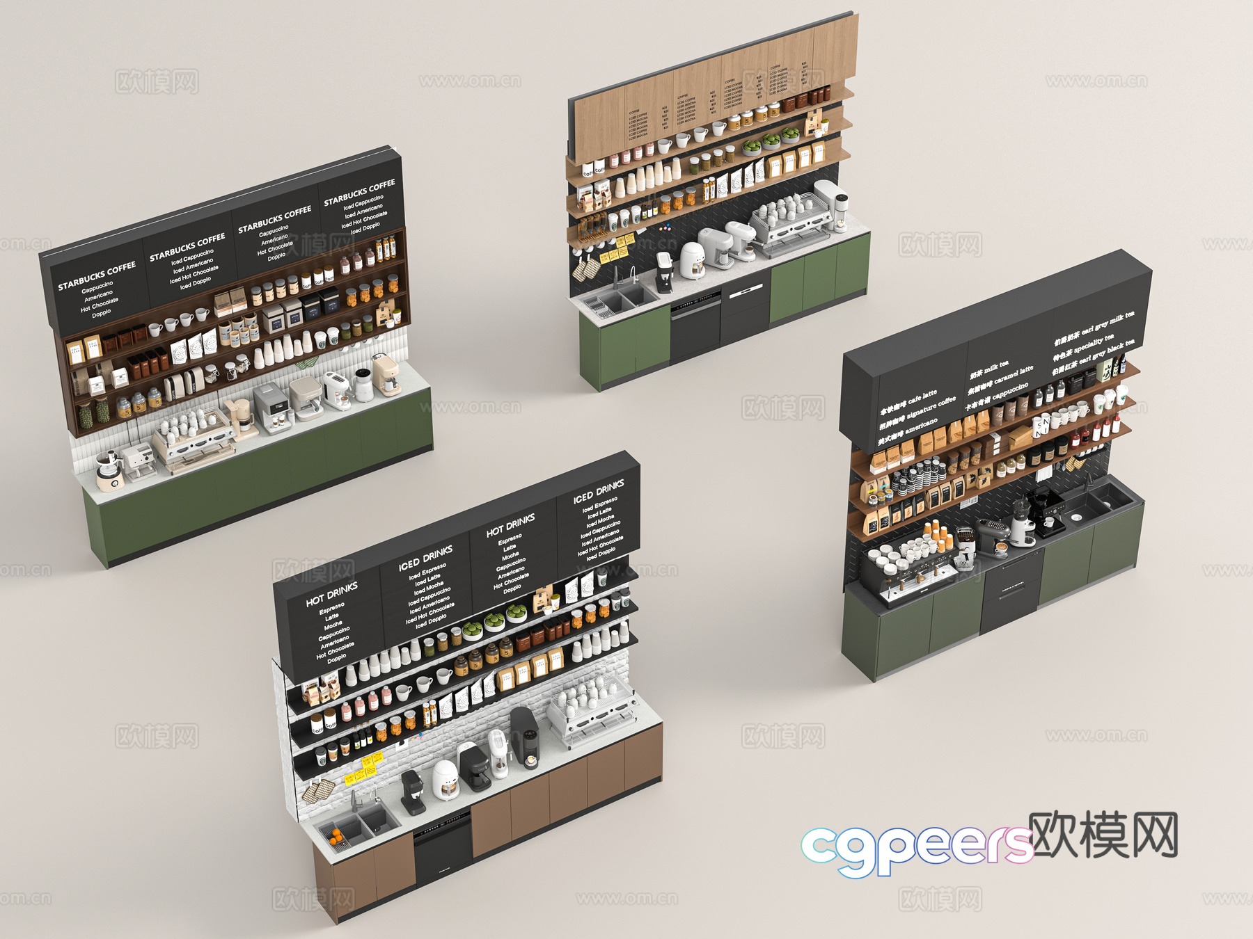 Modern cafe workbench 3d model Modern cafe workbench 3d model