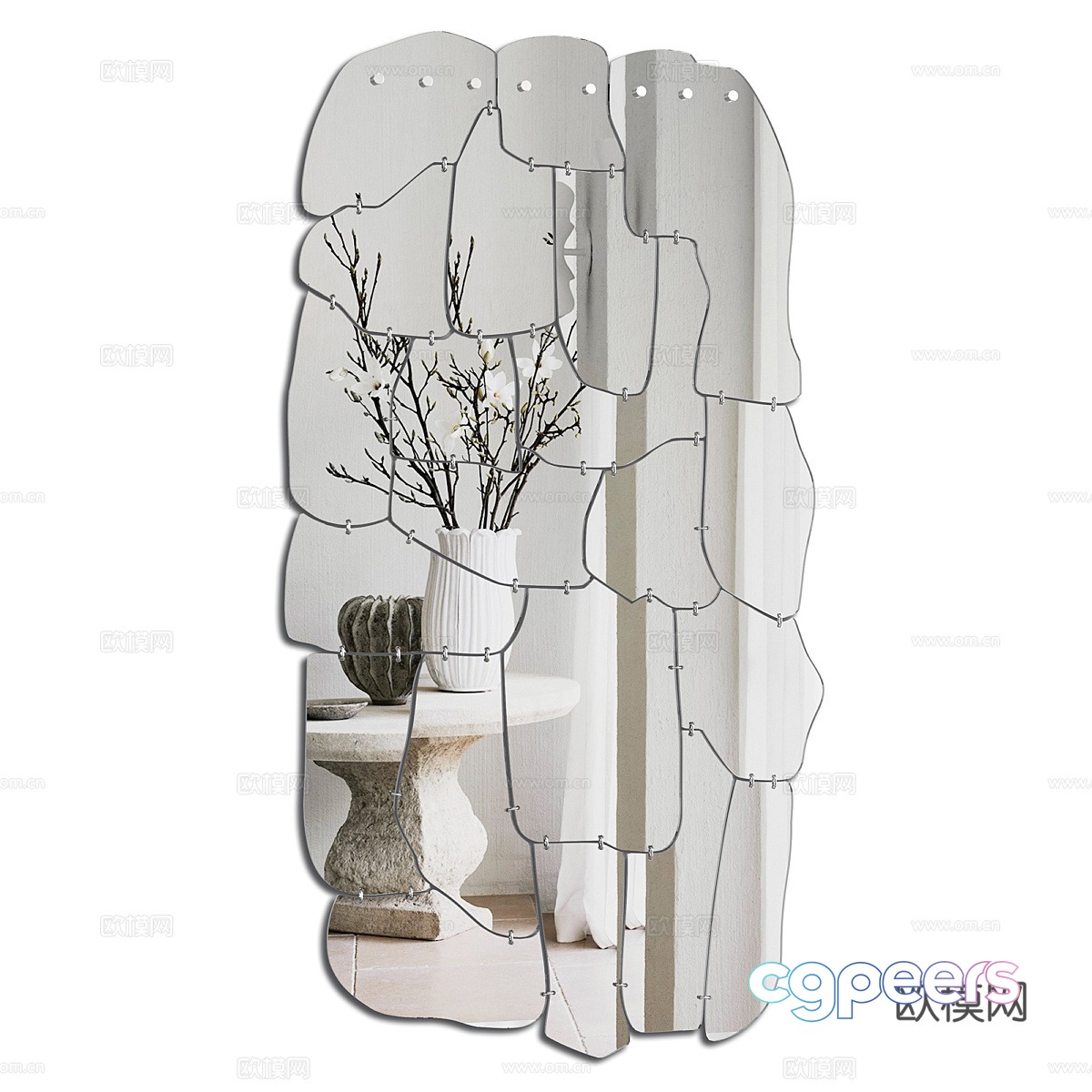 Mirror Decorative mirror Full-body mirror Clothes changing mirror Special-shaped mirror Mirror hanging decoration Mirror wall decoration 3D model