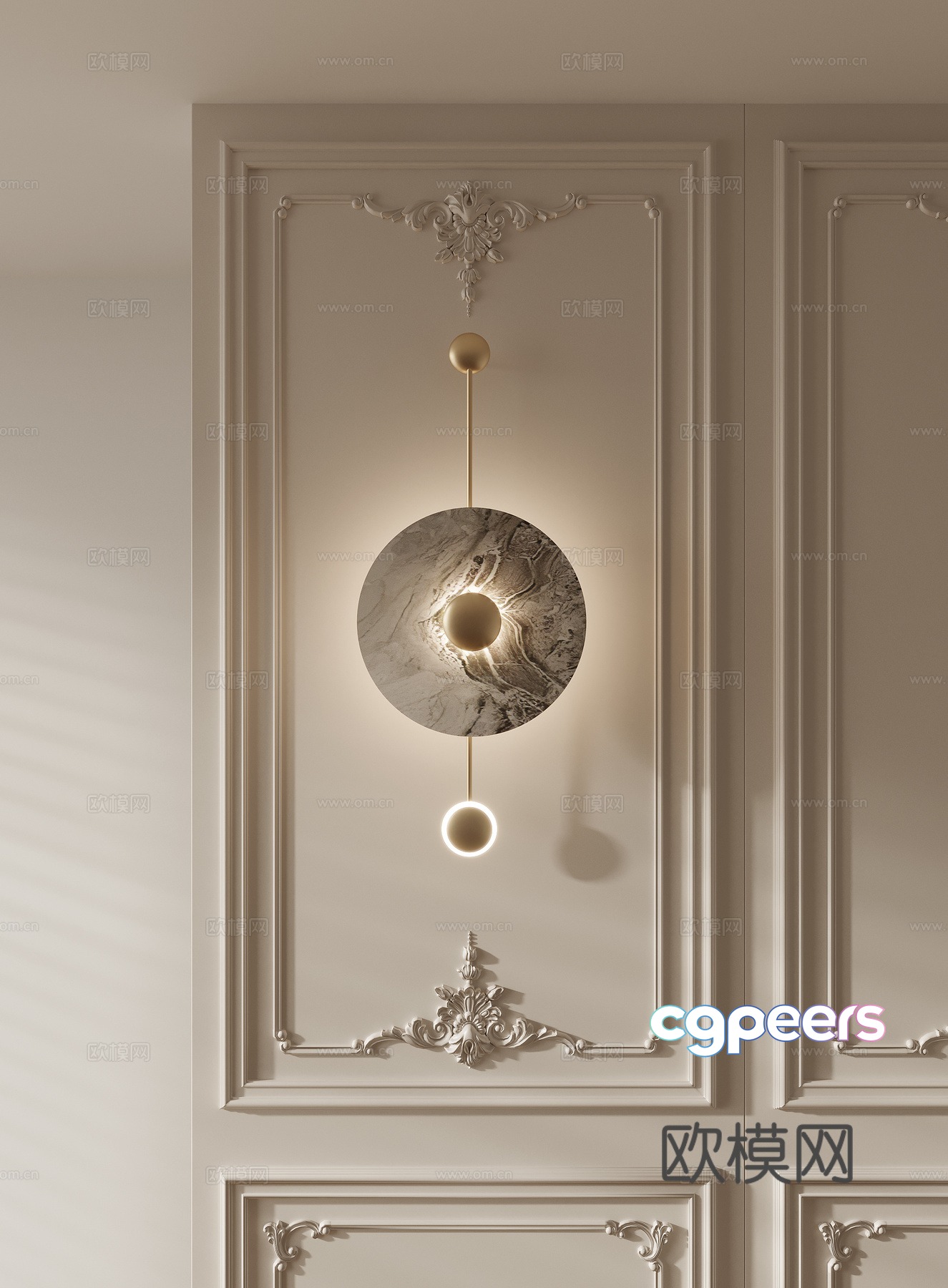 French light luxury wall lamp 3D model French light luxury wall lamp 3D model