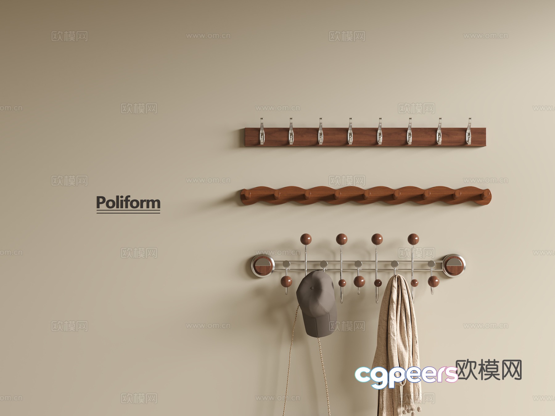 Modern medieval hook coat hook 3d model Modern medieval hook coat hook 3d model