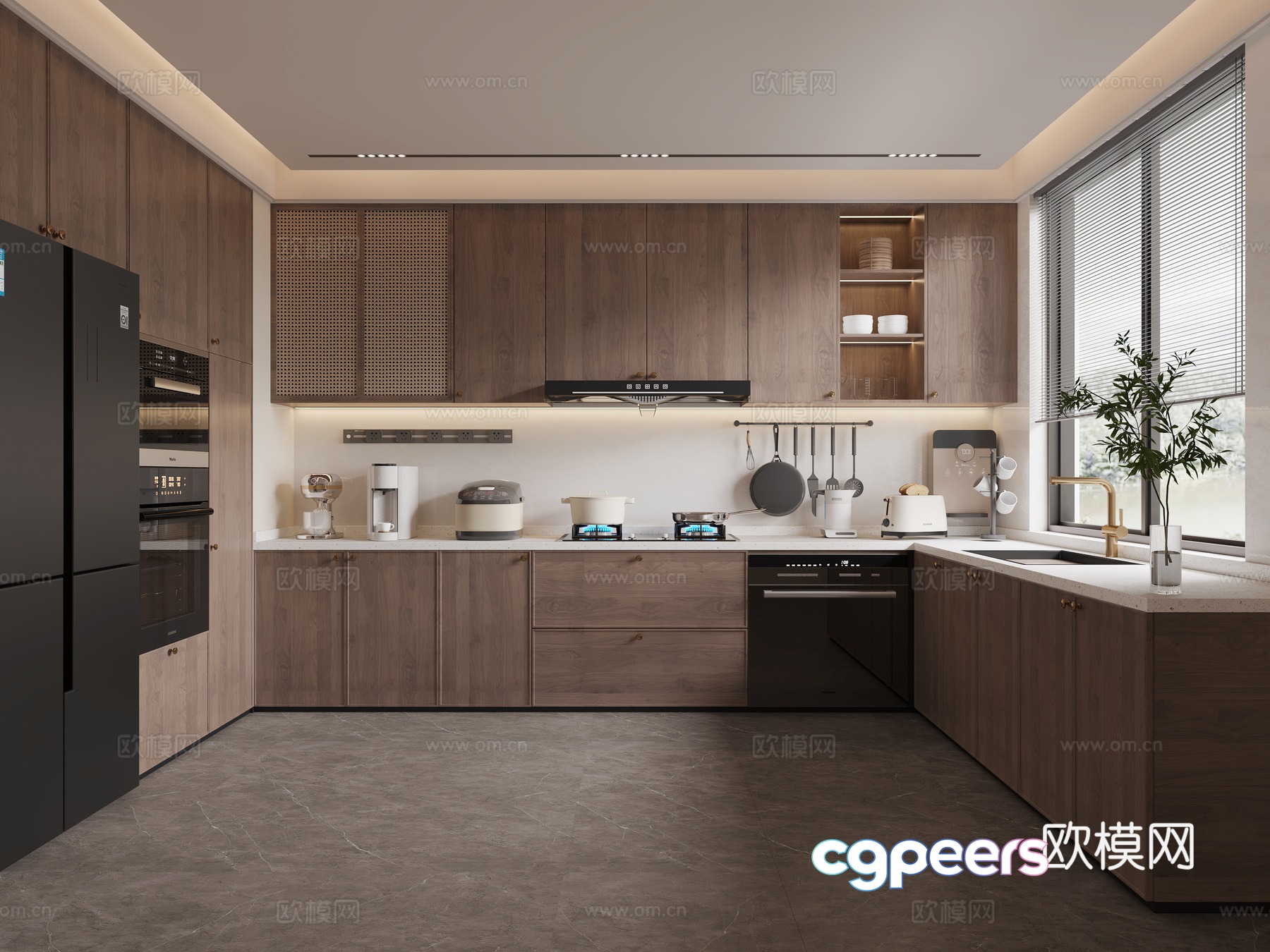 Wasabi Middle Style Kitchen 3D Model Wasabi Middle Style Kitchen 3D Model