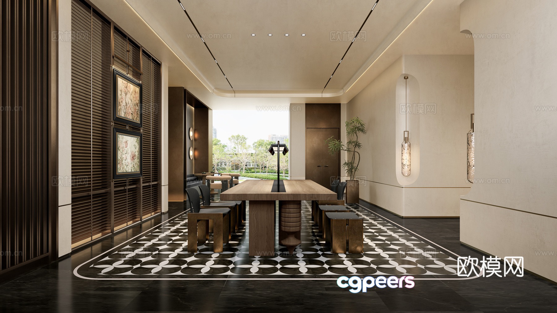 Modern overhead layer 3D model Modern overhead layer 3D model