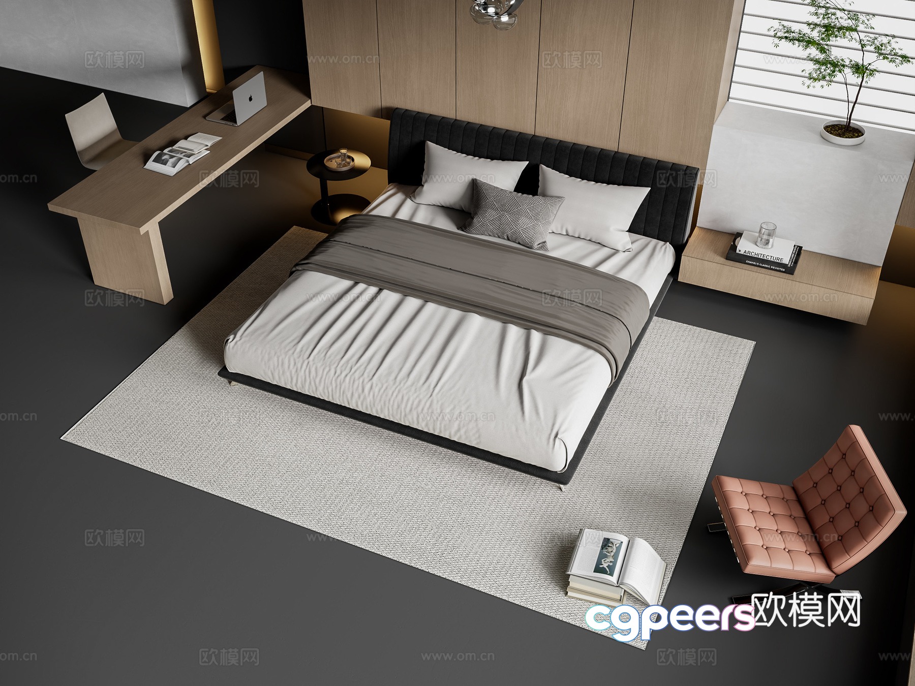 Modern bedroom 3d model Modern bedroom 3d model