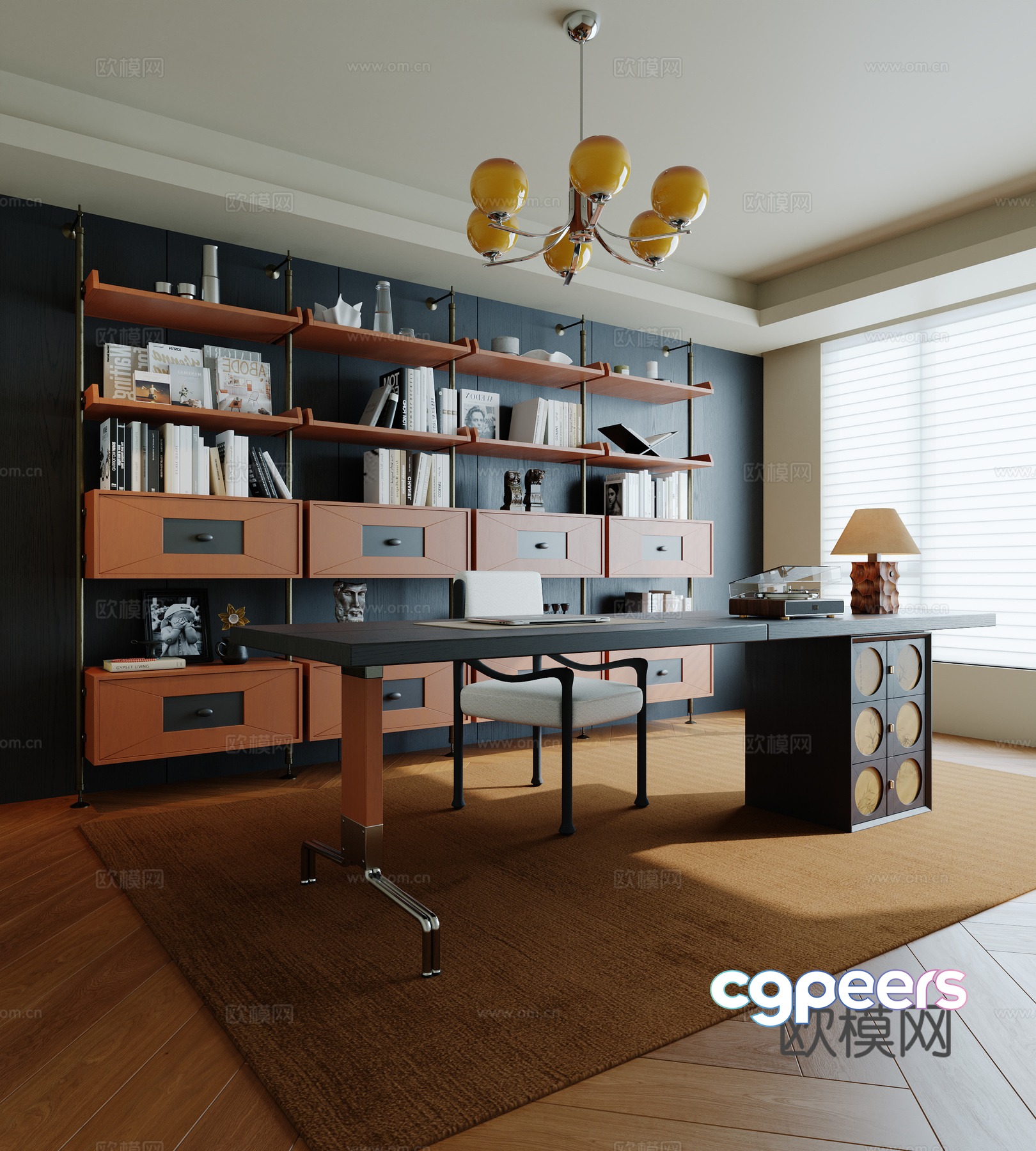 Middle-aged study room 3D model Middle-aged study room 3D model