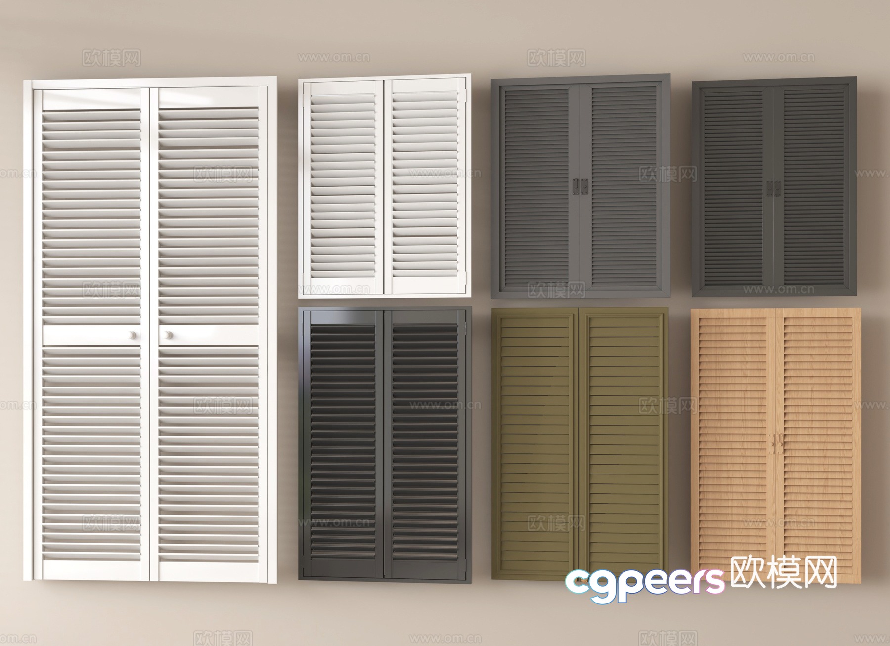 Modern window blinds casement blinds 3d model Modern window blinds casement blinds 3d model