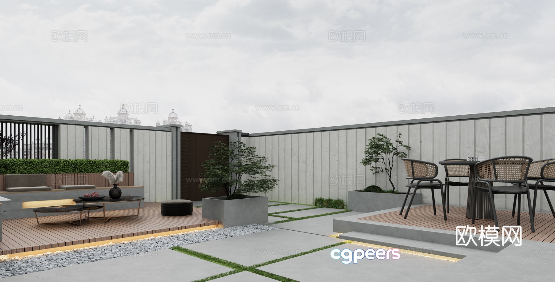Modern minimalist home garden 3d model Modern minimalist home garden 3d model