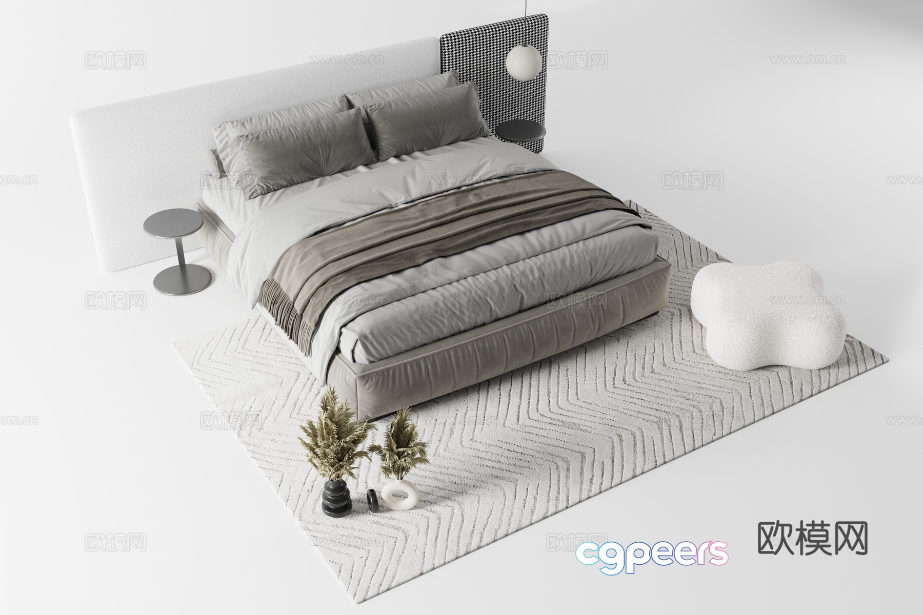 Double bed Master bedroom Single bed Bedroom 3d model Double bed Master bedroom Single bed Bedroom 3d model