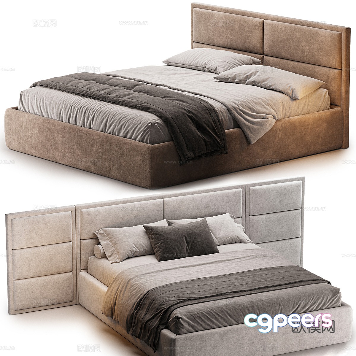 Double bed 3d model Double bed 3d model