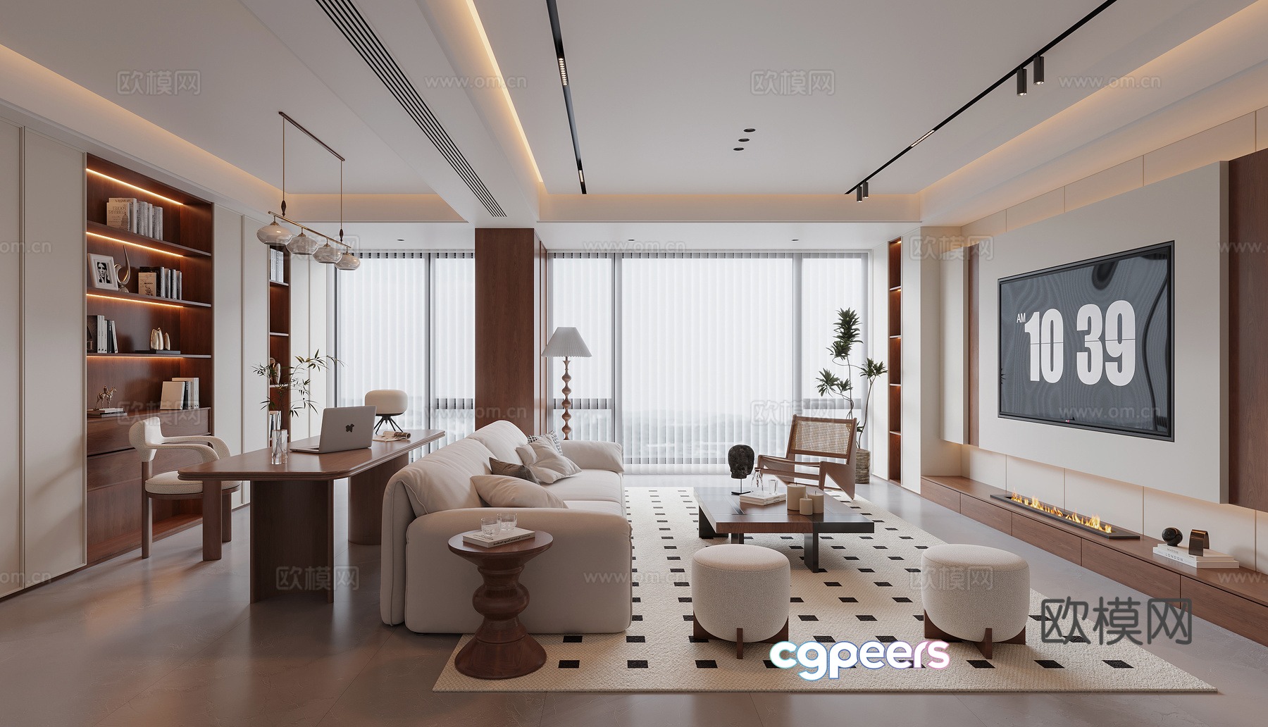 Modern medieval style living room 3d model Modern medieval style living room 3d model