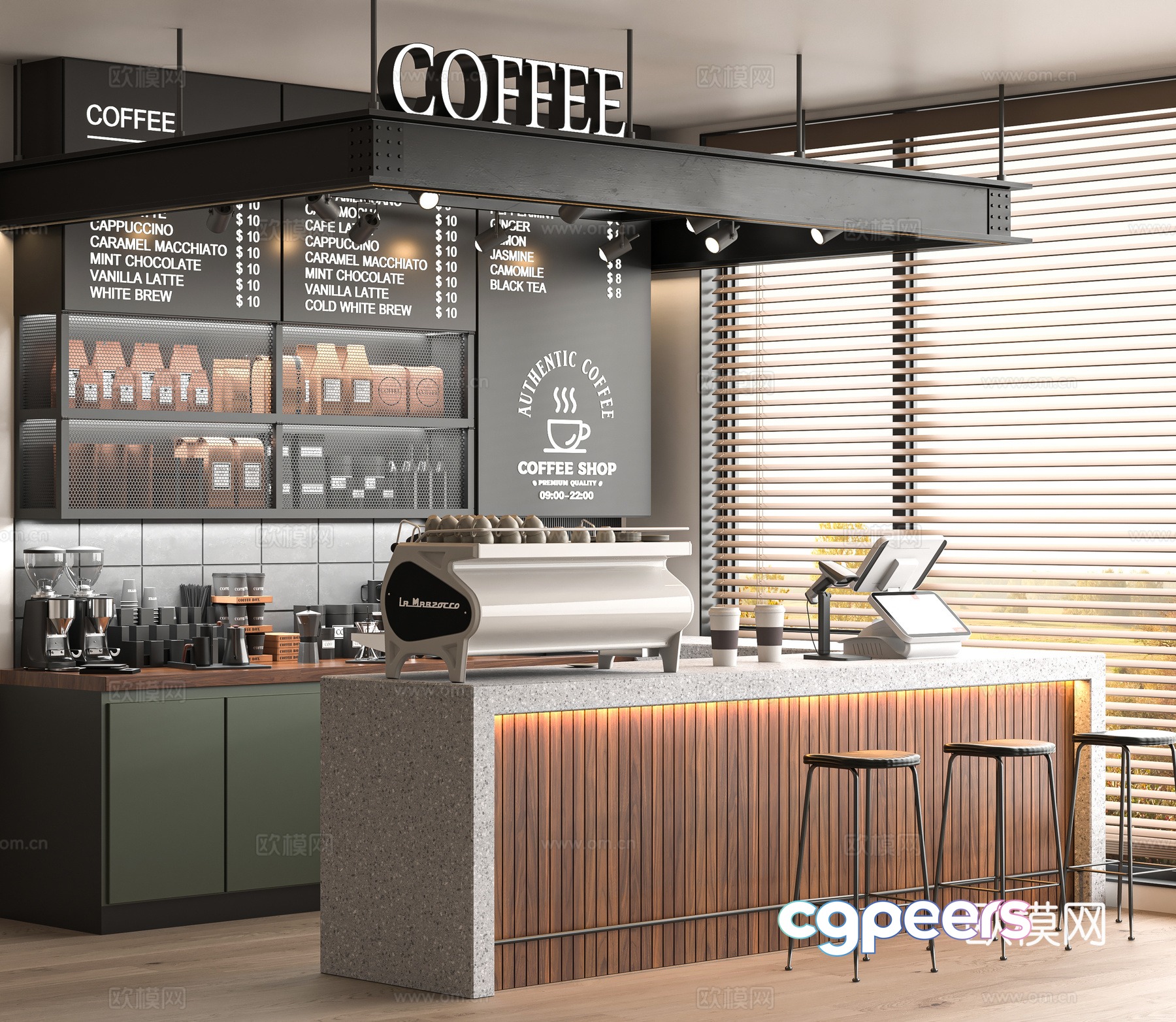 Modern cafe 3d model Modern cafe 3d model