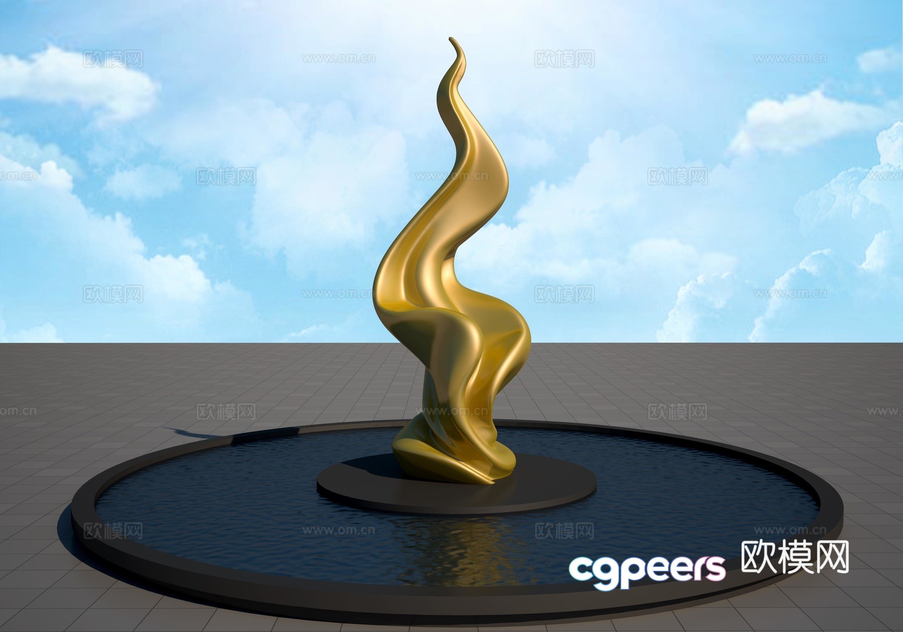 Golden flame 3d model Golden flame 3d model