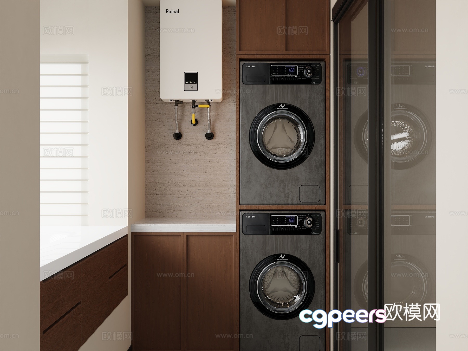 Laundry room balcony 3d model Laundry room balcony 3d model