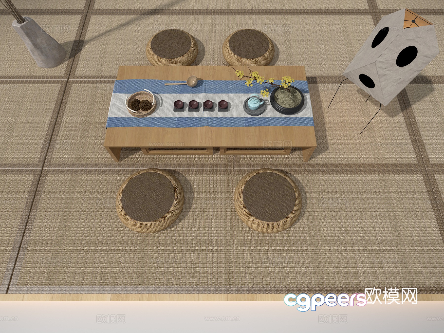 Tatami tea table 3d model Tatami tea table 3d model
