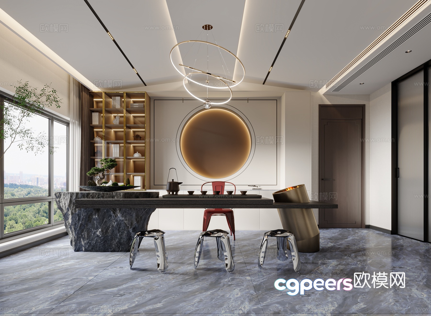 New Chinese tea room 3D model New Chinese tea room 3D model