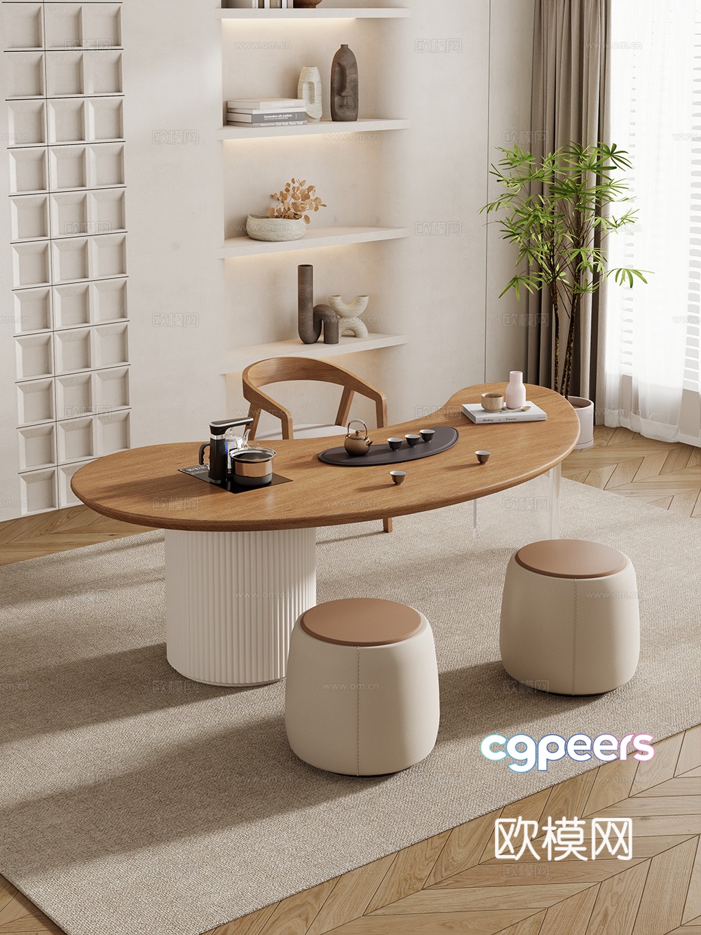 Creamy large plate table tea table and chair combination tea table tea table tea room tea table balcony tea table 3D model Creamy large plate table tea table and chair combination tea table tea table tea room tea table balcony tea table 3D model