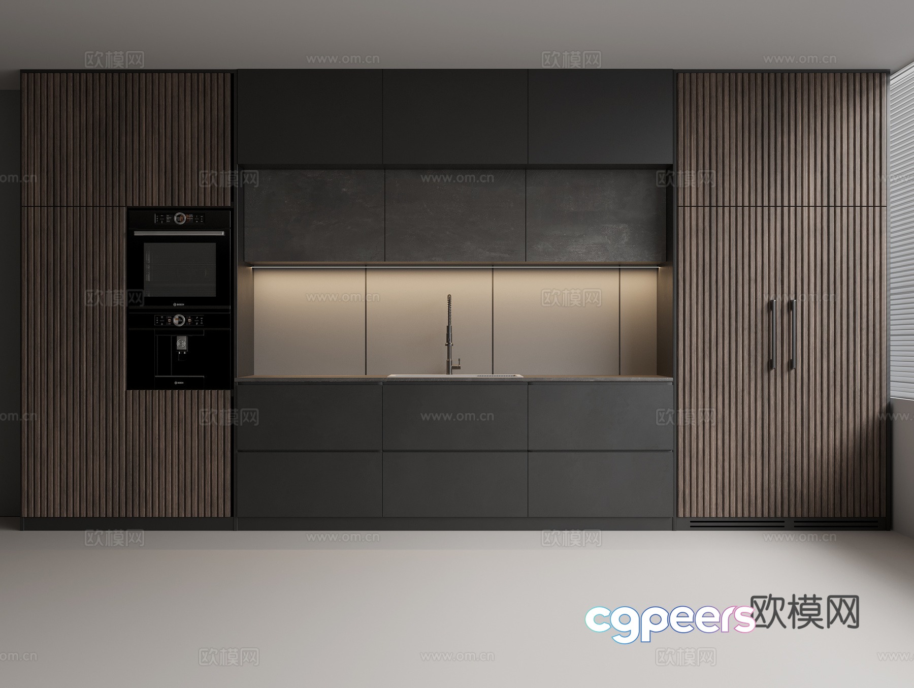 Solid wood sideboard Solid wood cabinet Solid wood cabinet Faucet Sink Oven Direct drinker 3D model Solid wood sideboard Solid wood cabinet Solid wood cabinet Faucet Sink Oven Direct drinker 3D model