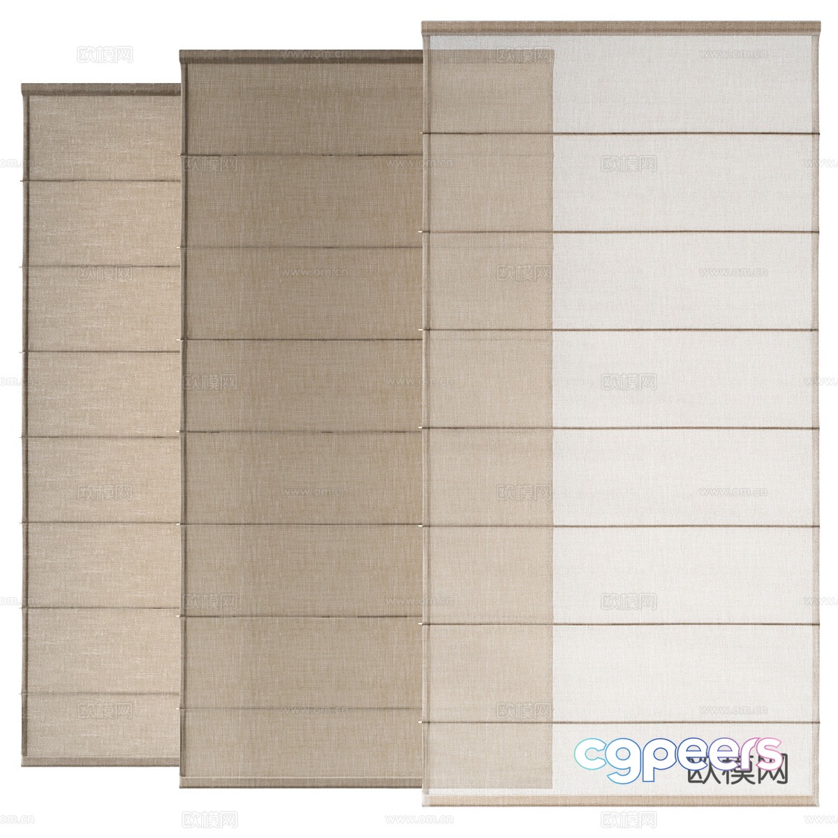 New Chinese Roman curtain 3D model New Chinese Roman curtain 3D model