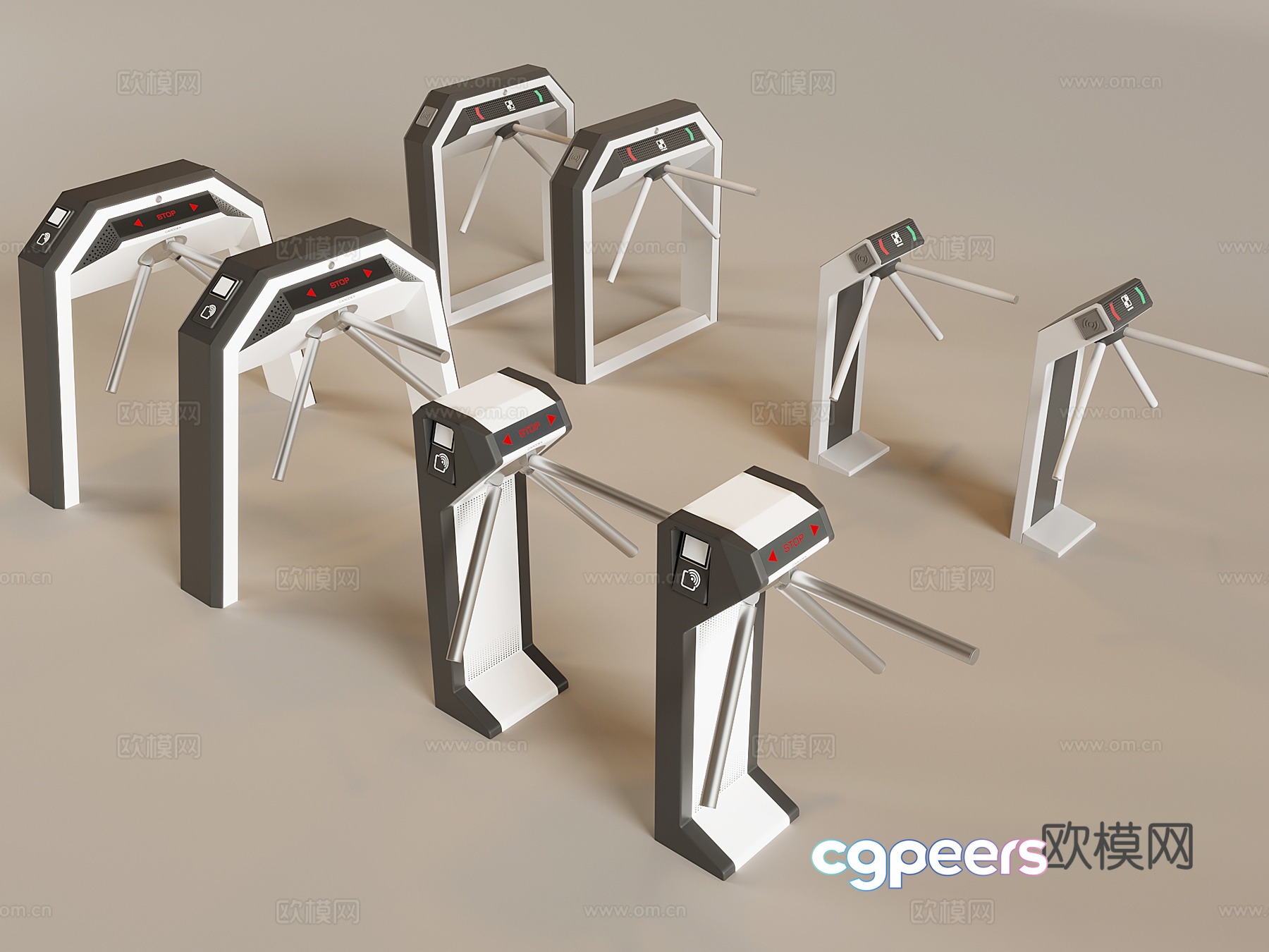 Automatic sensing access gate gate gate security instrument security door public equipment 3D model