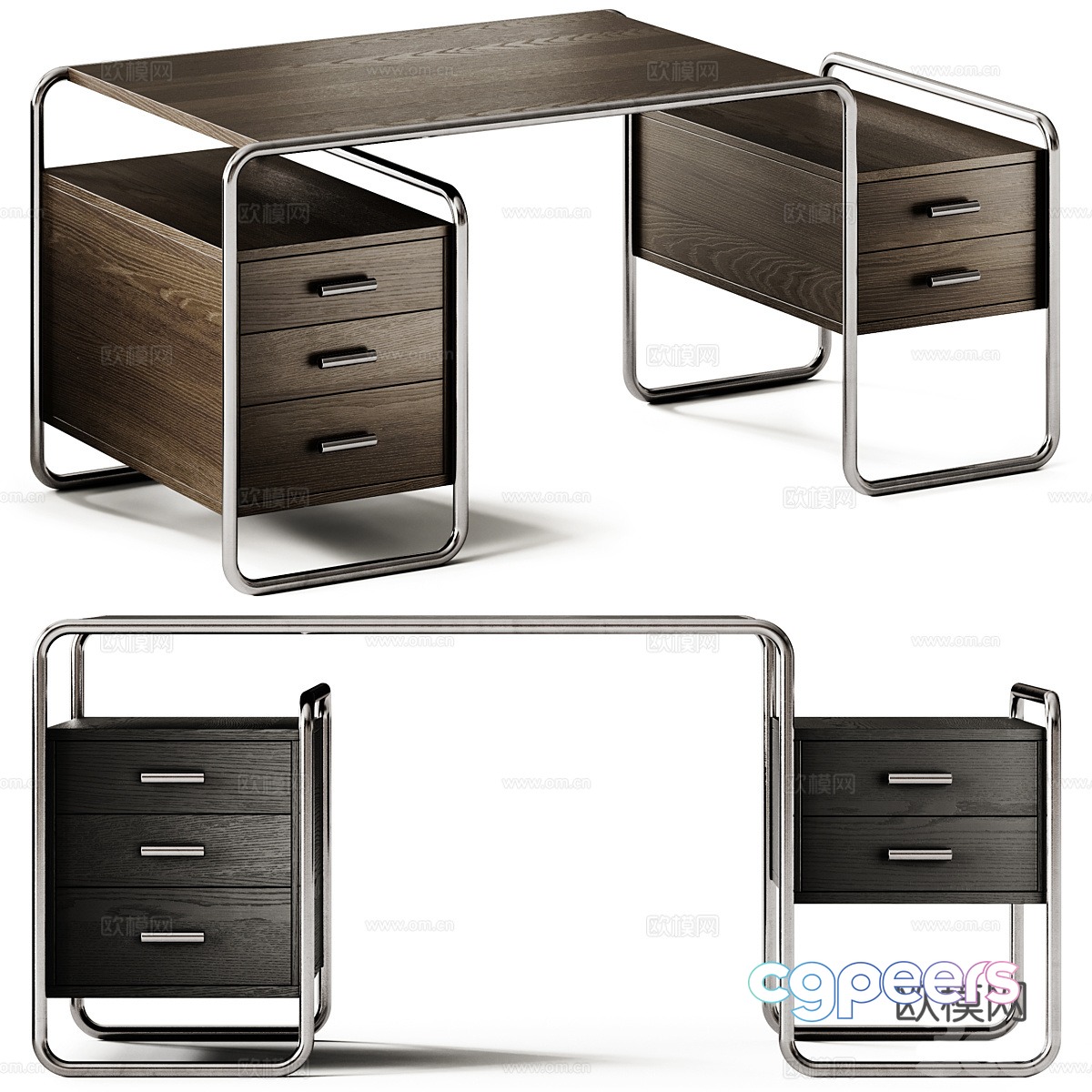 Modern Italian Thonet S 285 desk 3d model Modern Italian Thonet S 285 desk 3d model