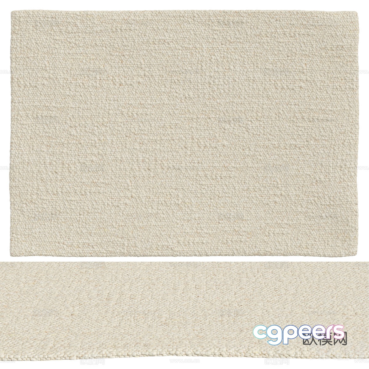 Modern cream style knitted wool carpet 3d model Modern cream style knitted wool carpet 3d model