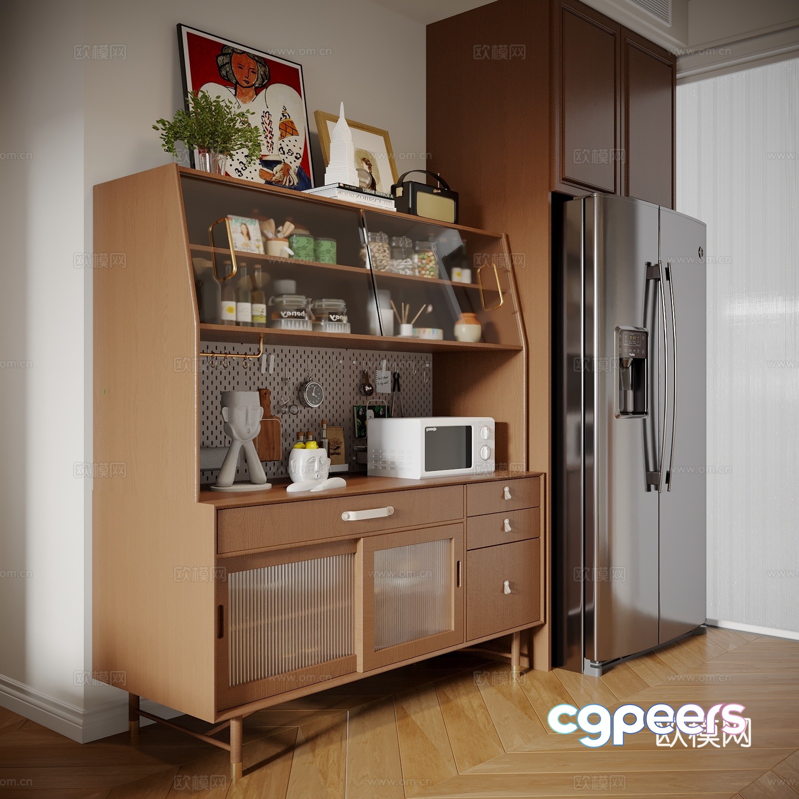 Medium retro sideboard 3d model Medium retro sideboard 3d model