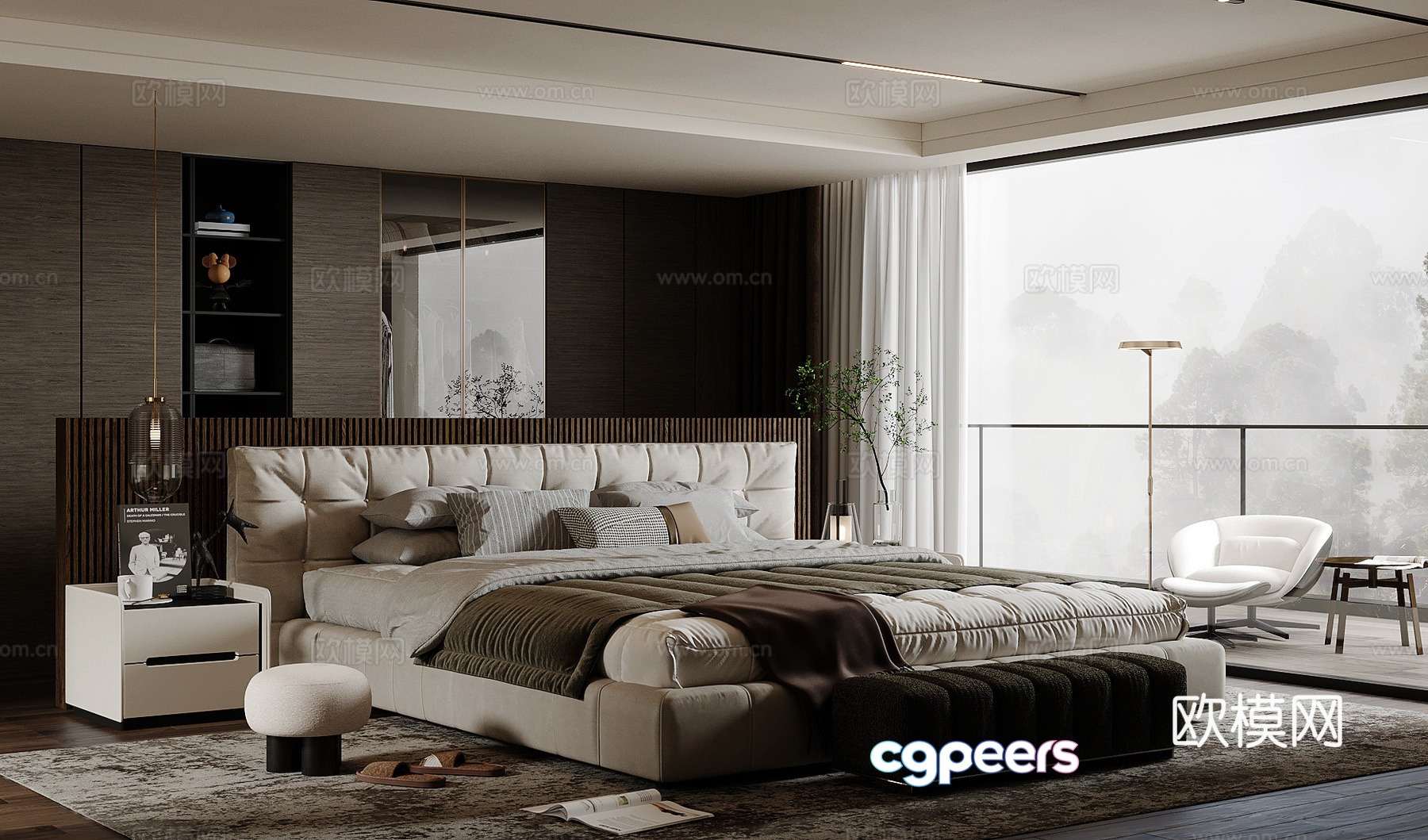 Modern light luxury home bedroom premium gray bedroom master bedroom second bedroom elderly room double bed wardrobe 3d model Modern light luxury home bedroom premium gray bedroom master bedroom second bedroom elderly room double bed wardrobe 3d model