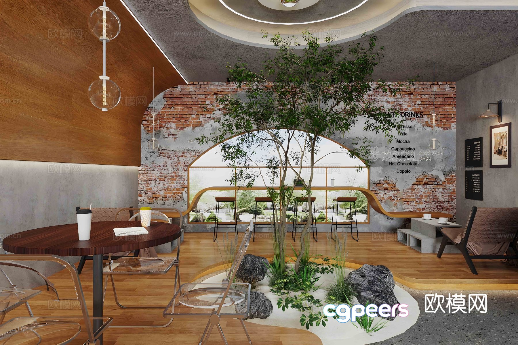 Industrial style cafe cafe 3d model Industrial style cafe cafe 3d model