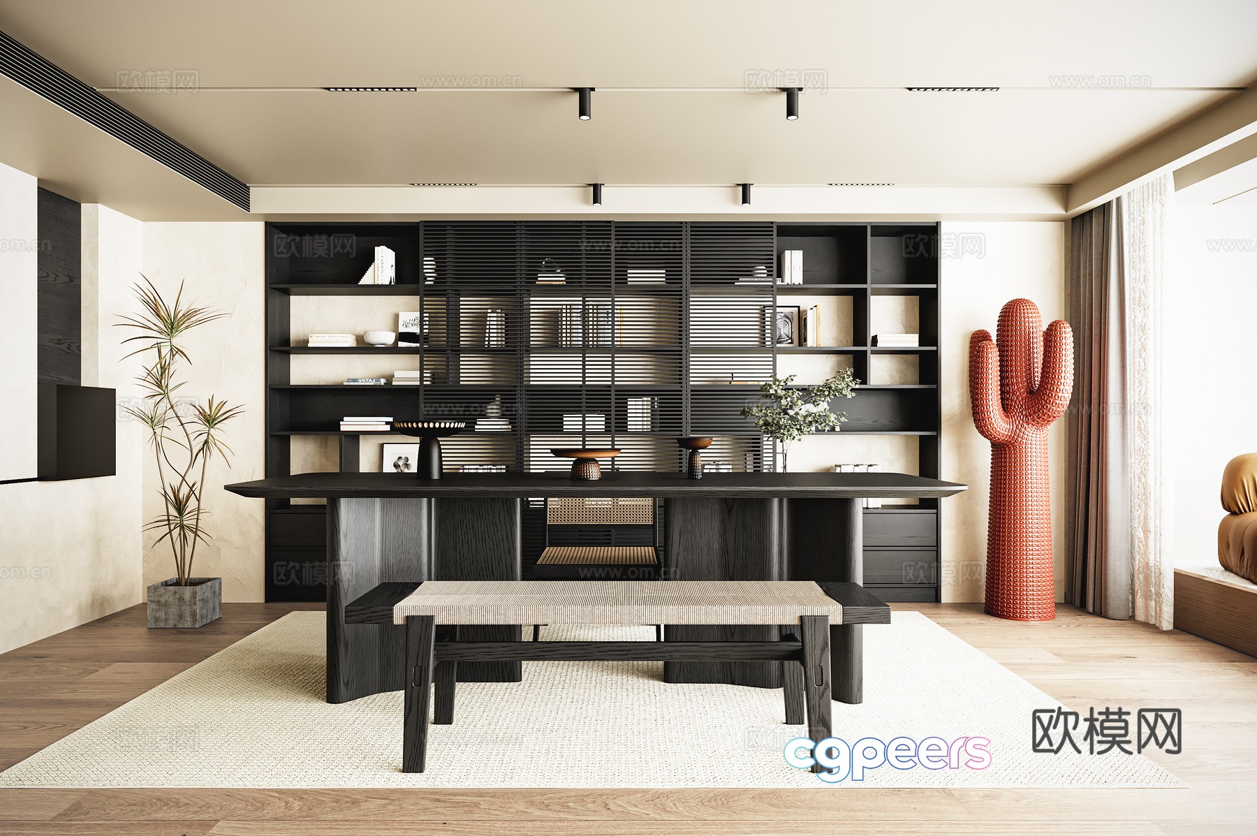 Modern study 3d model Modern study 3d model