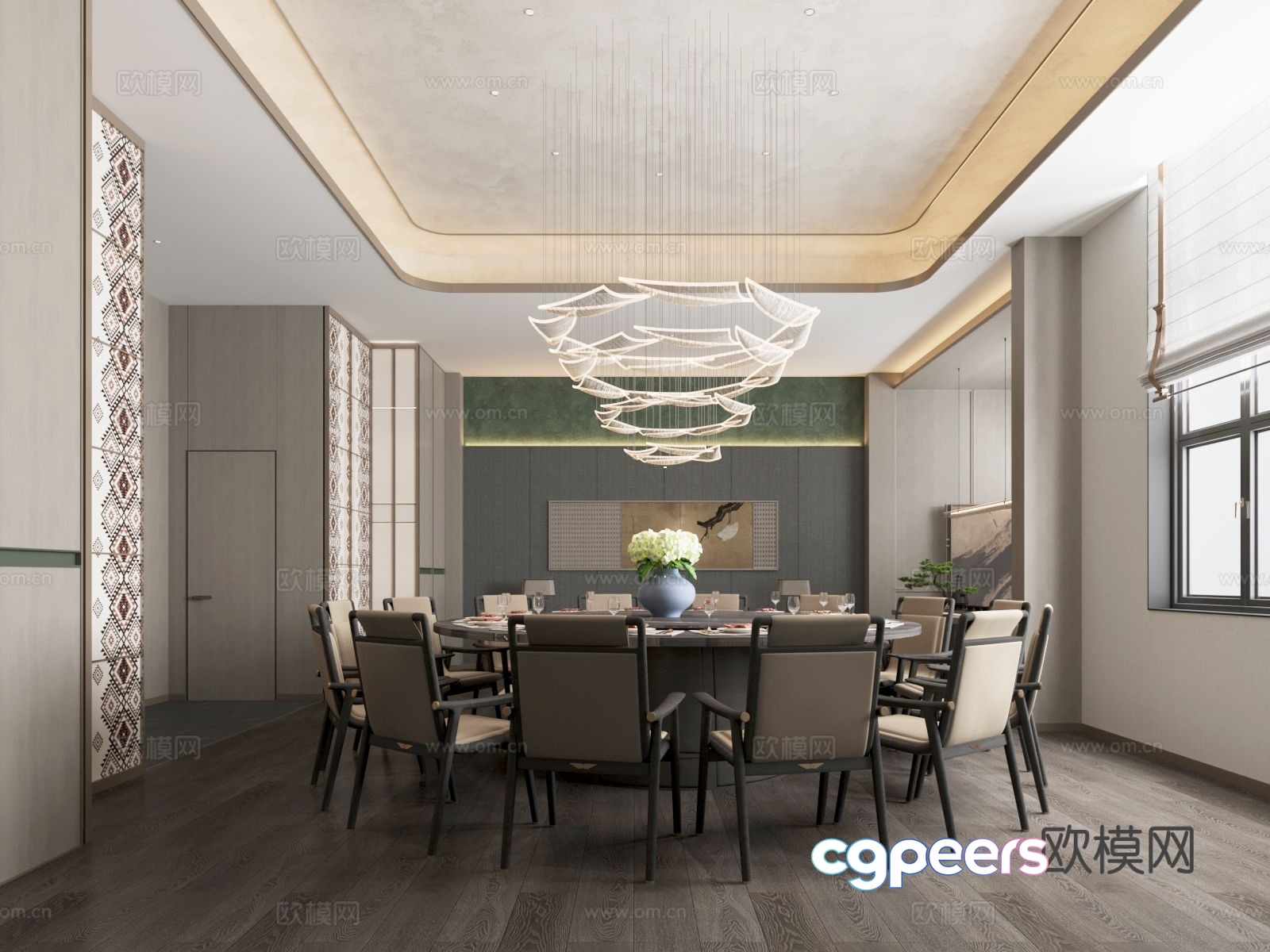 New Chinese restaurant private room 3D model New Chinese restaurant private room 3D model