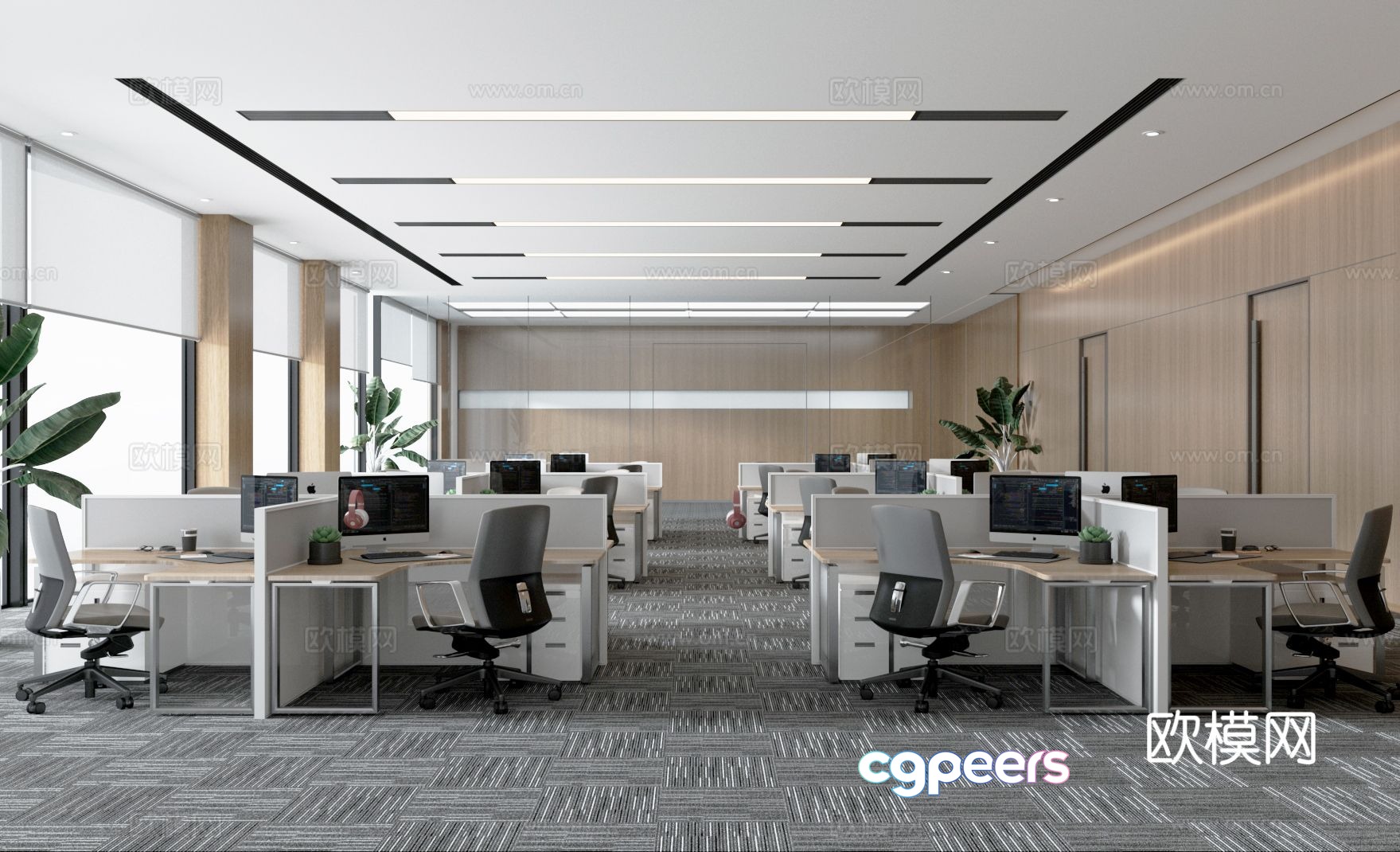 Modern public office area Public office 3d model Modern public office area Public office 3d model