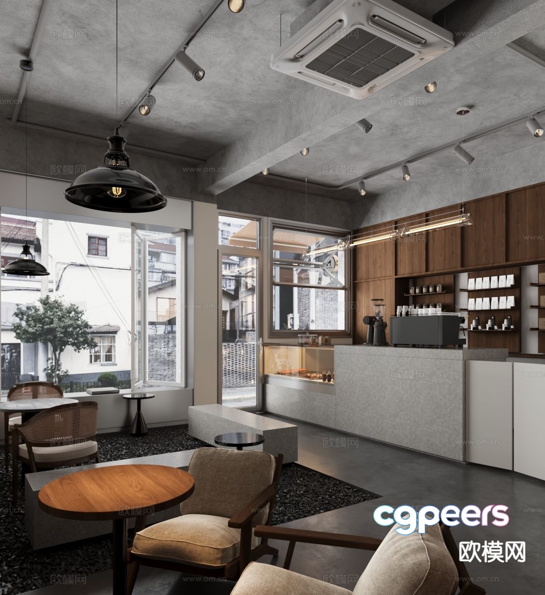 Industrial style cafe cafe 3d model Industrial style cafe cafe 3d model