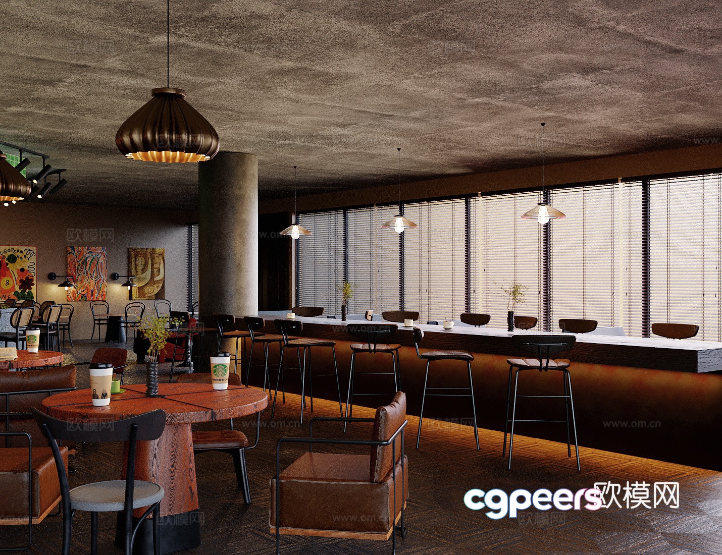 Middle style cafe cafe 3d model Middle style cafe cafe 3d model