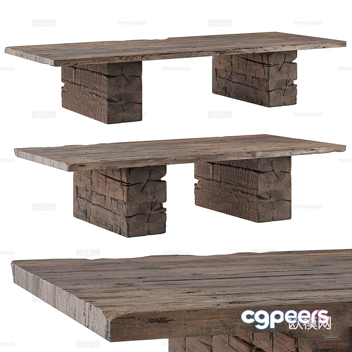New Chinese style Wasabi old wooden coffee table 3D model New Chinese style Wasabi old wooden coffee table 3D model