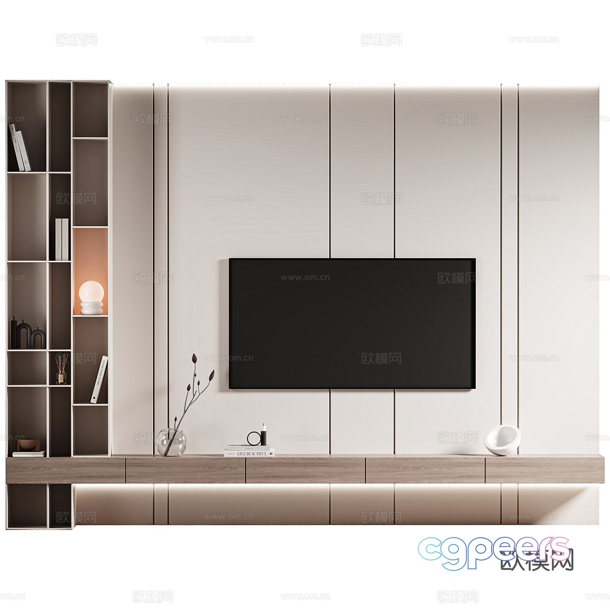 Modern minimalist TV background wall 3d model Modern minimalist TV background wall 3d model