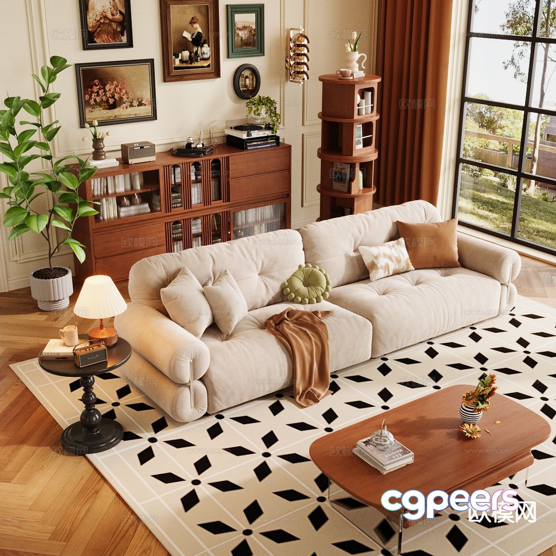 Middle-aged sofa 3D model Middle-aged sofa 3D model