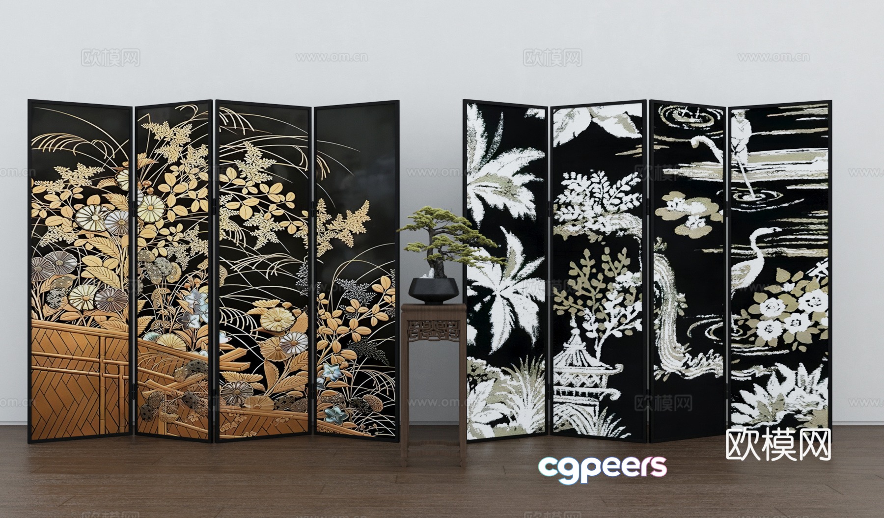 Middle-aged screen Folding screen Shrinking screen 3d model Middle-aged screen Folding screen Shrinking screen 3d model