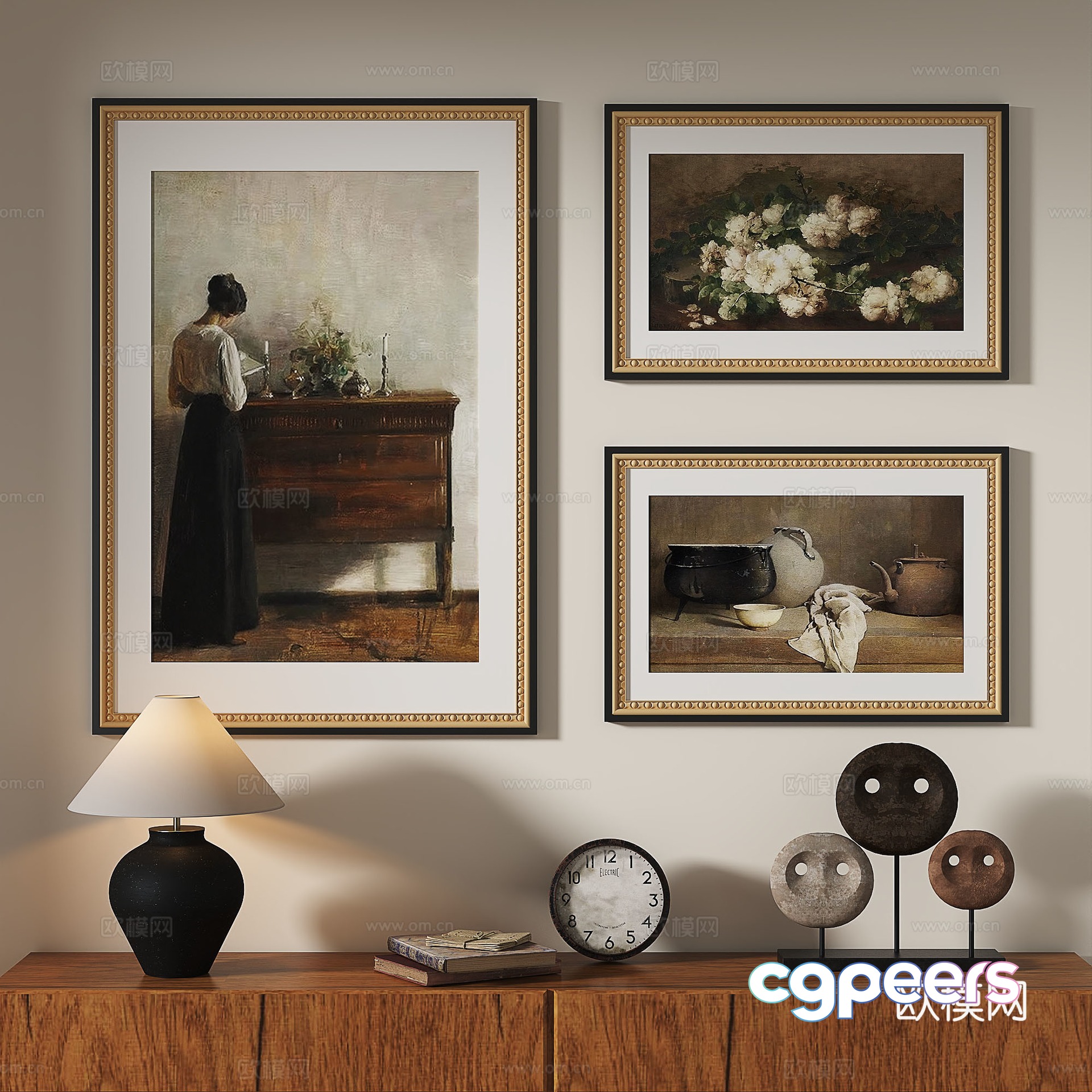 Modern French retro medieval decorative painting 3d model Modern French retro medieval decorative painting 3d model