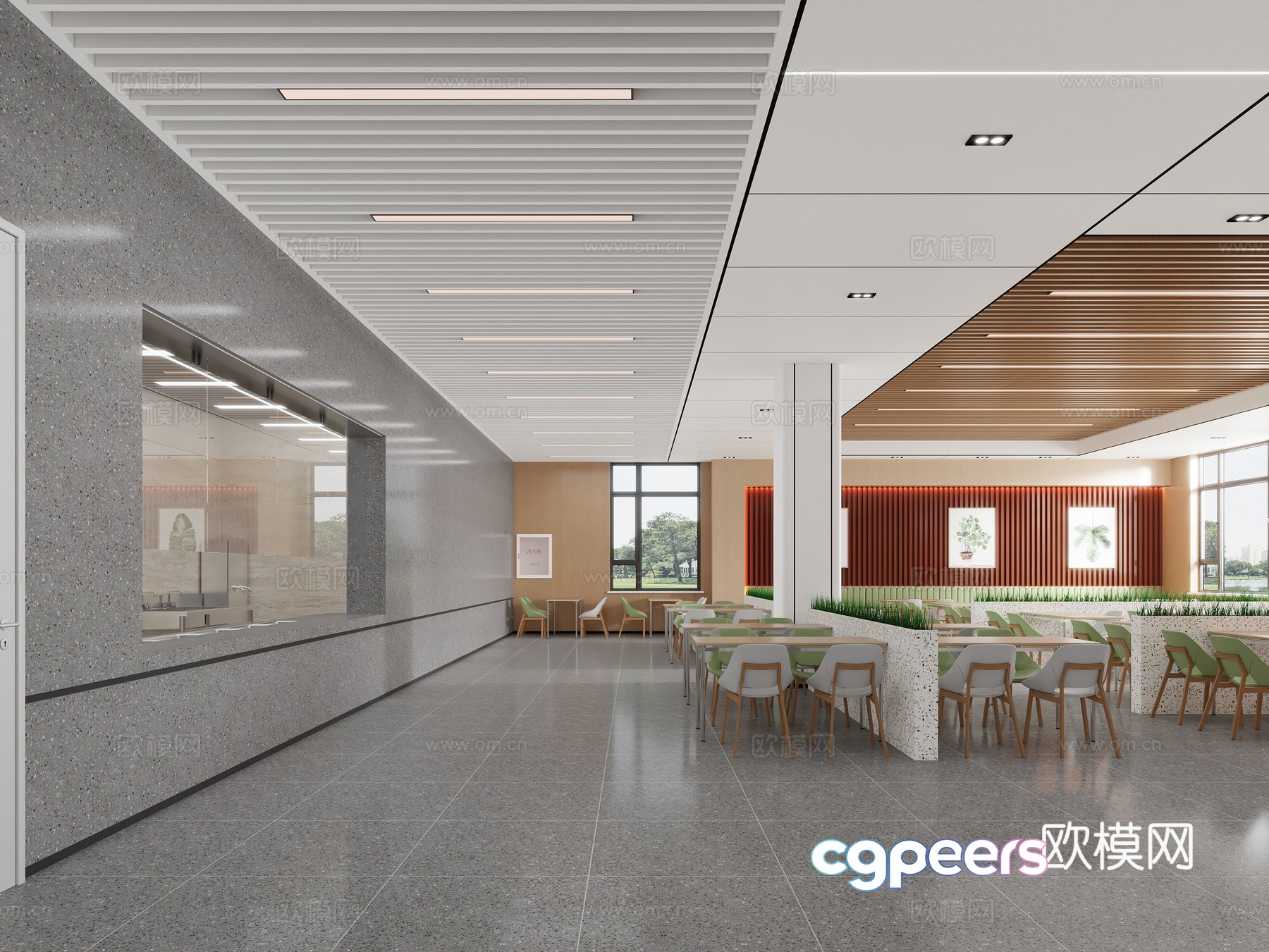 Canteen Staff Restaurant 3D Model Canteen Staff Restaurant 3D Model