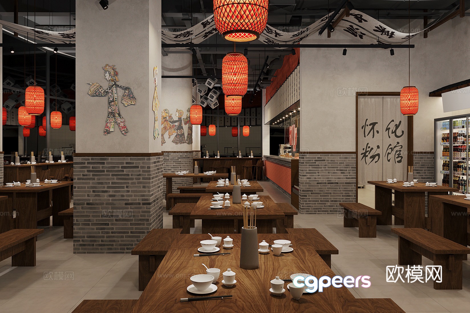 Chinese restaurant full-time restaurant 3D model Chinese restaurant full-time restaurant 3D model