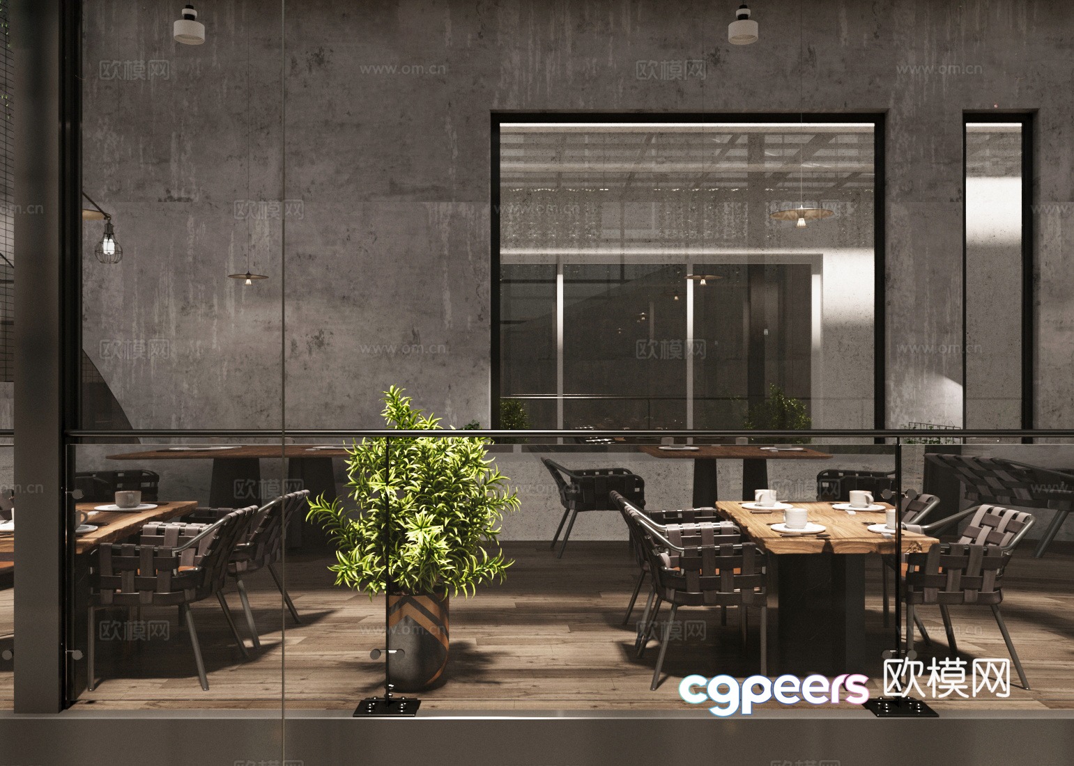 Industrial style western restaurant 3D model Industrial style western restaurant 3D model