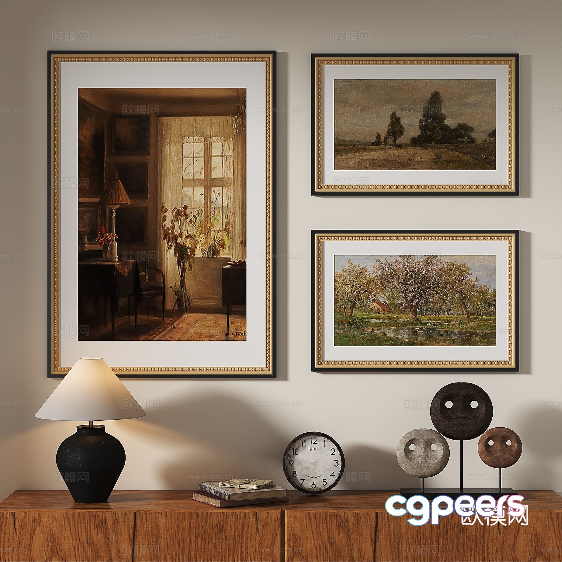 Modern French retro medieval decorative painting 3d model Modern French retro medieval decorative painting 3d model