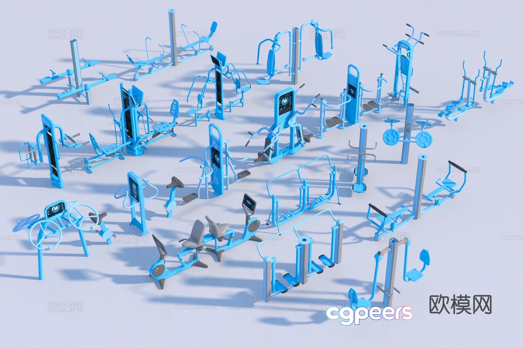 Modern smart fitness equipment 3D model Modern smart fitness equipment 3D model