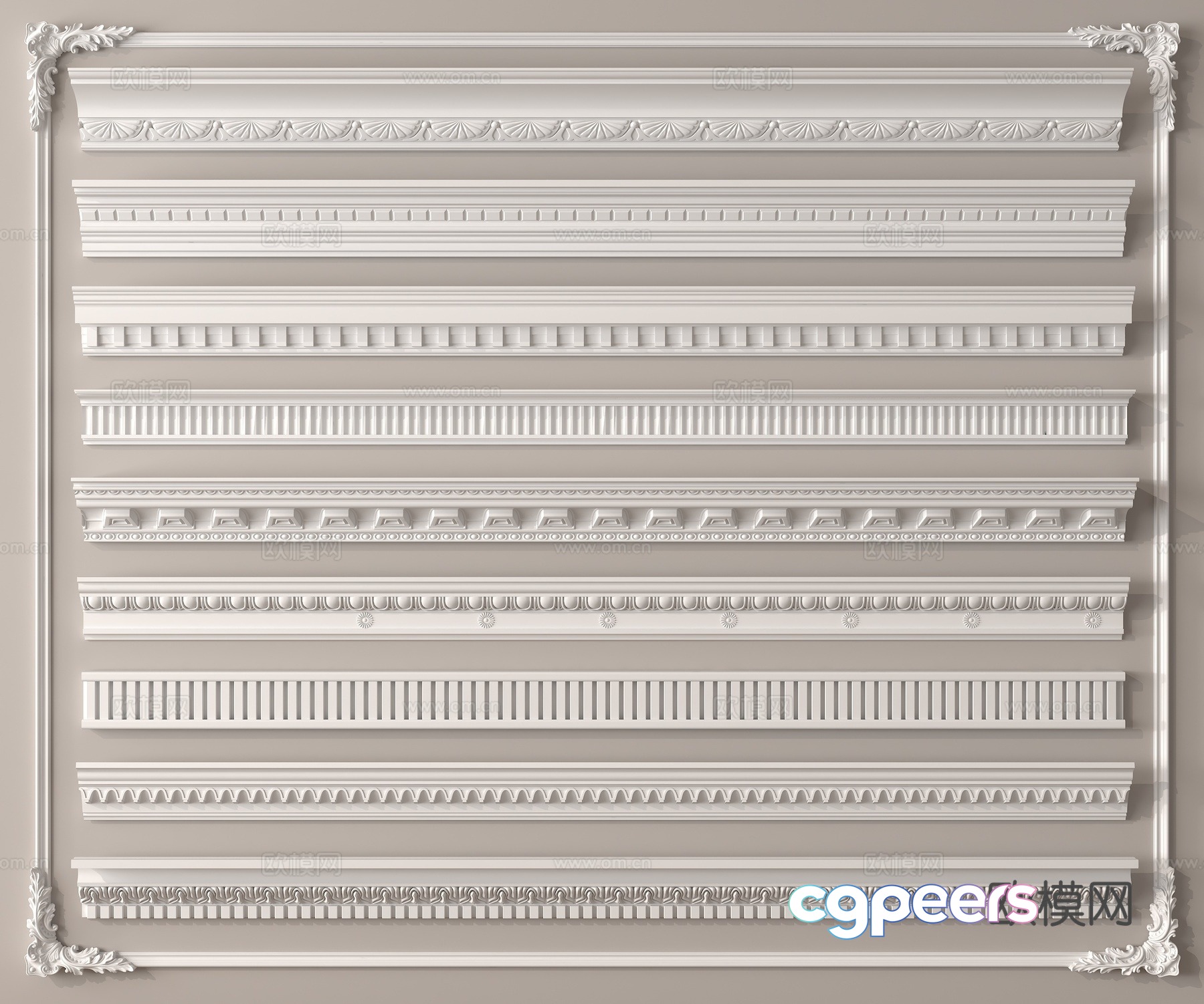 Gypsum lines Ceiling corner line 3d model Gypsum lines Ceiling corner line 3d model