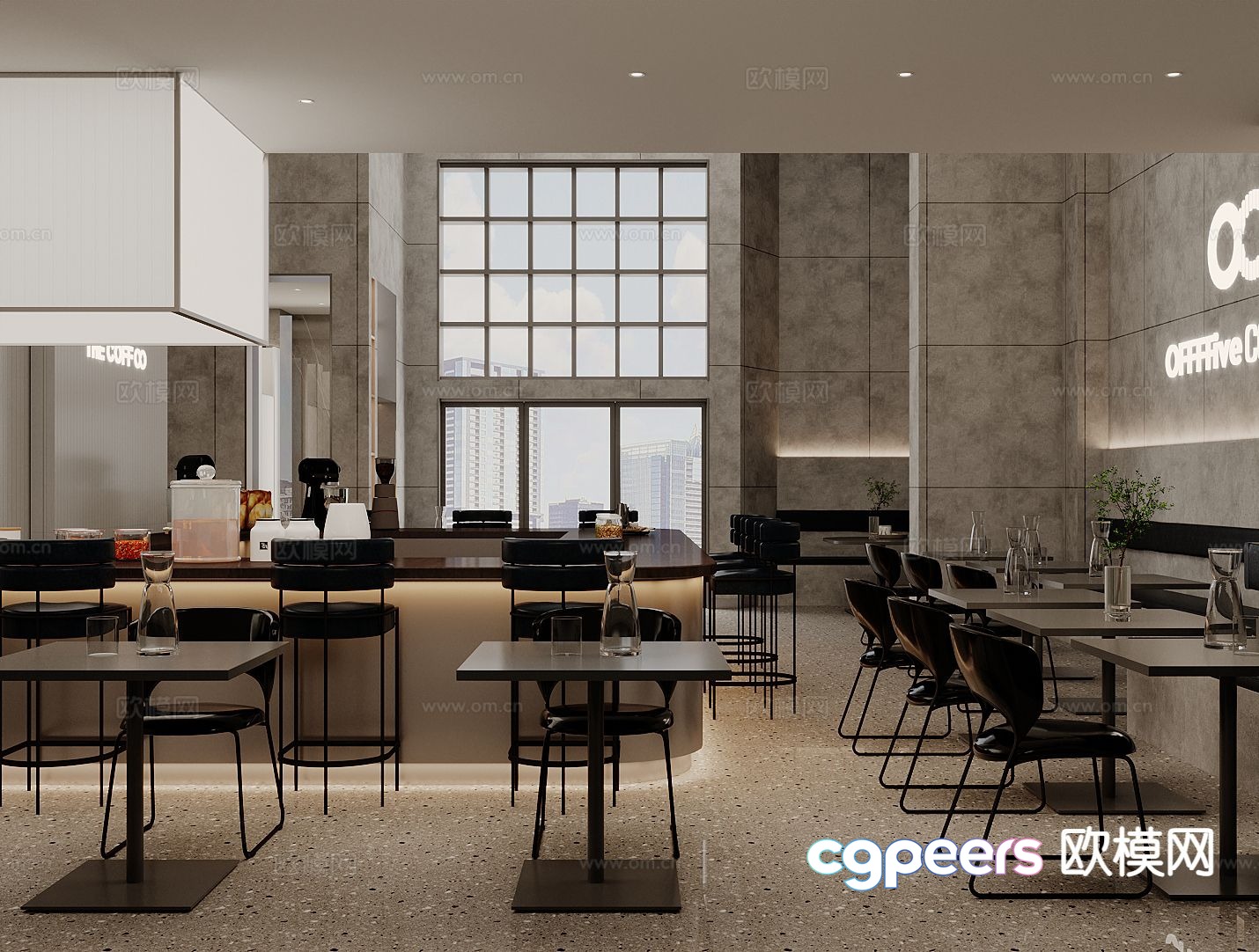 Modern cafe 3d model Modern cafe 3d model