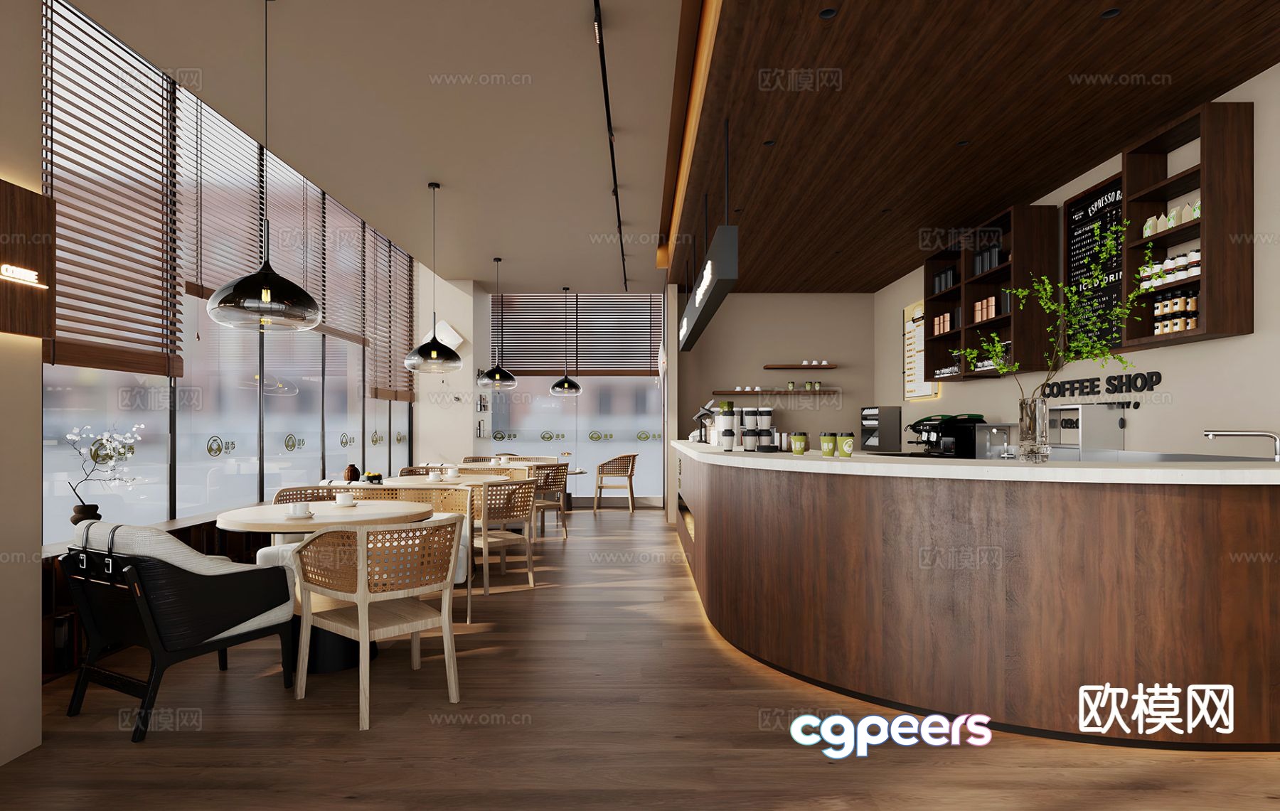 Modern cafe 3d model Modern cafe 3d model