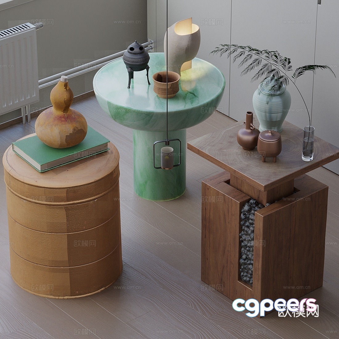 Middle-aged side table corner table 3D model Middle-aged side table corner table 3D model