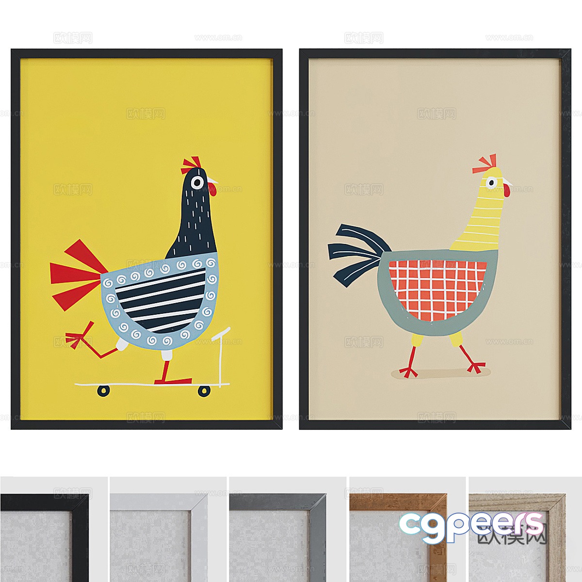 Modern hanging painting children’s painting 3d model Modern hanging painting children’s painting 3d model