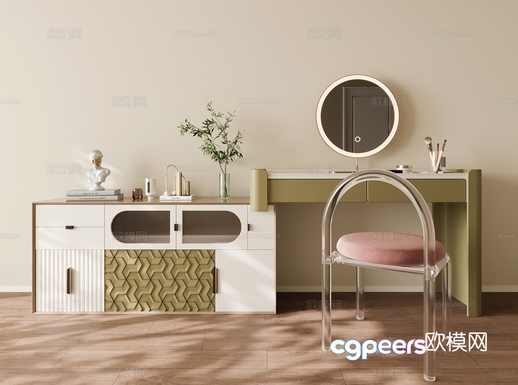 Modern dressing table 3d model Modern dressing table 3d model