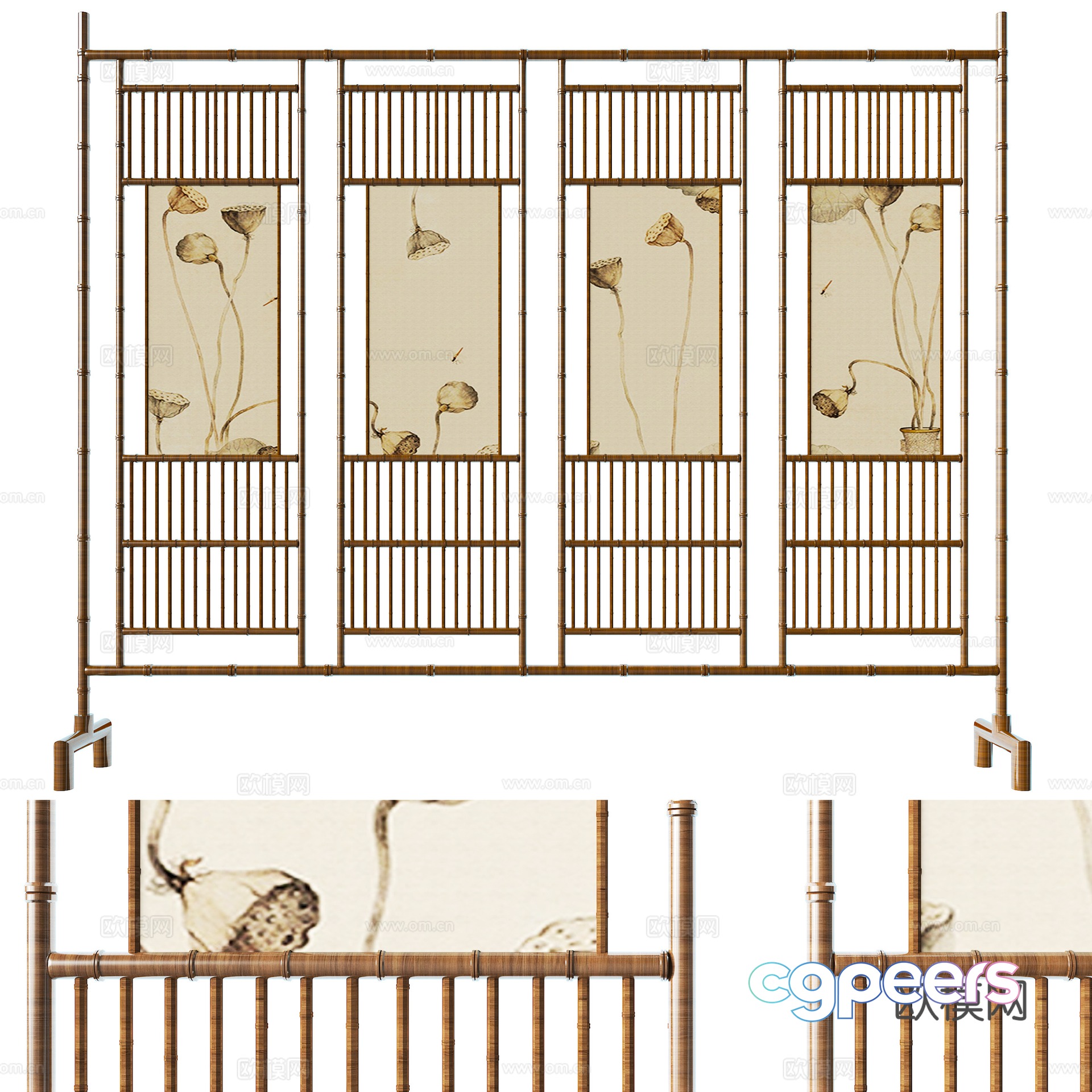 Chinese screen 3d model Chinese screen 3d model